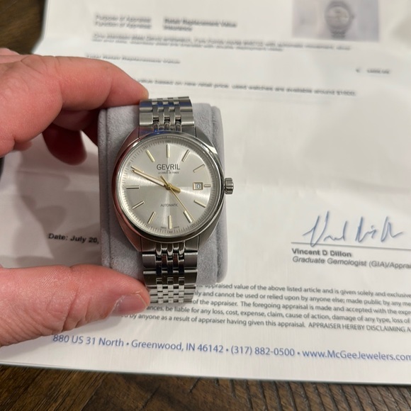 Men’s Gevril watch silver